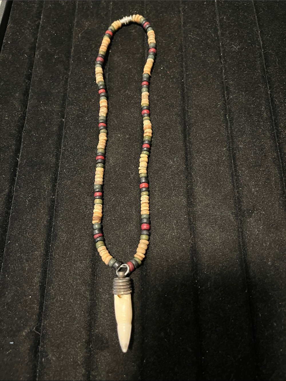 L👀K 3 for $10 Beaded Multicolor Necklace with Tooth Pendant